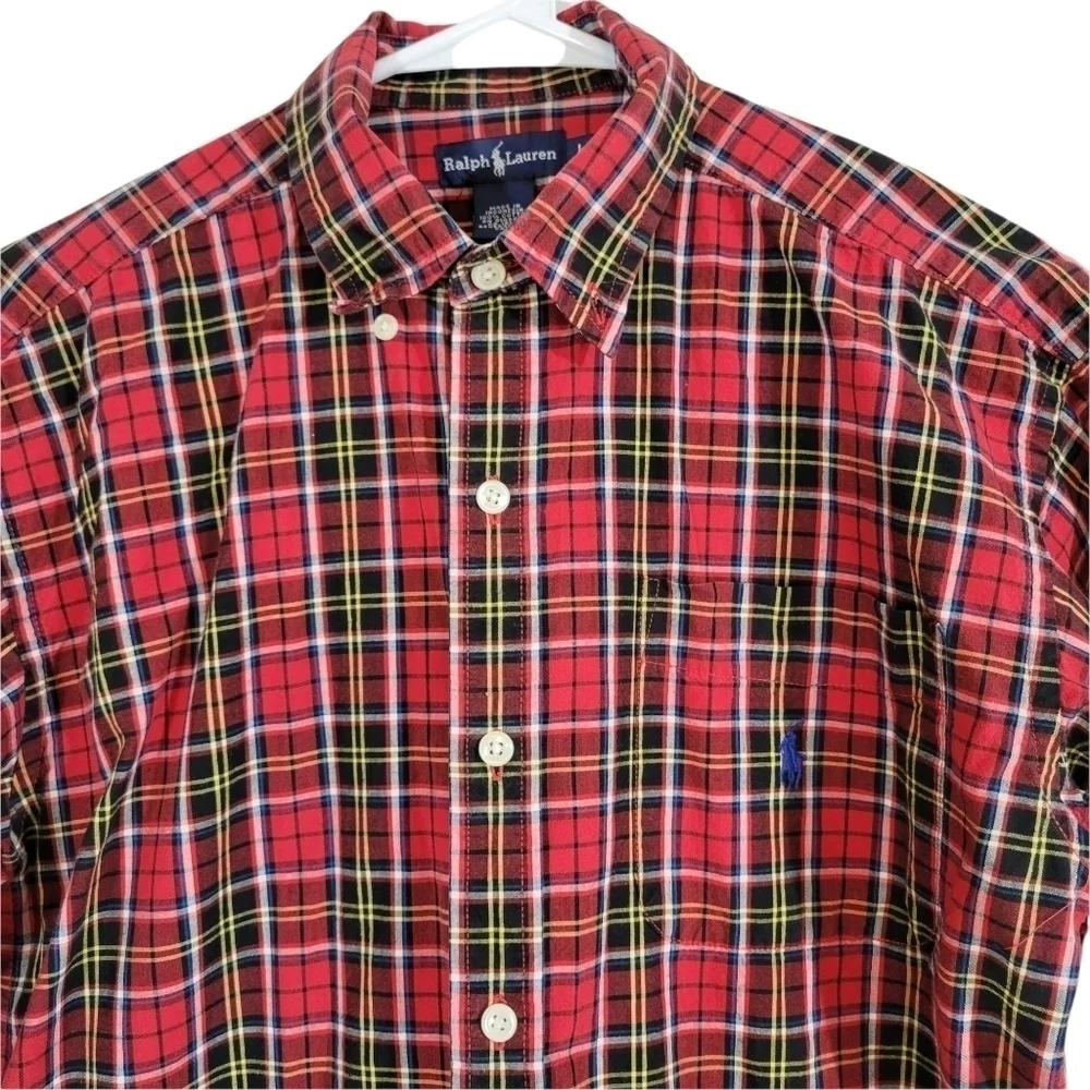 Ralph Lauren Red Boys Plaid Button Down Shirt